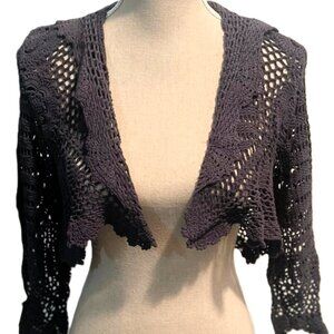 🆕 💕Beautiful Hand-crochet & hand-dyed 100% Cotton Shrug in Navy